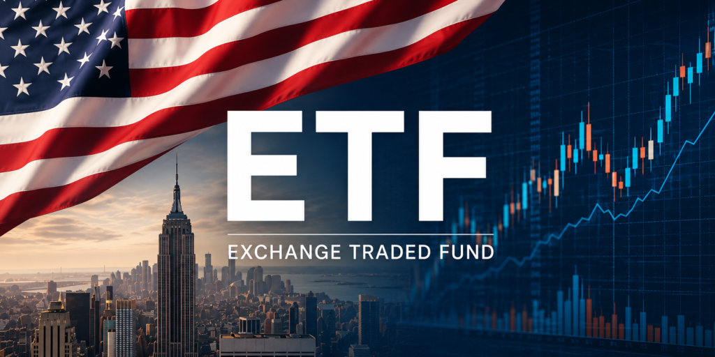 미국 ETF 개념과 미국 주식시장을 설명하는 대표 이미지