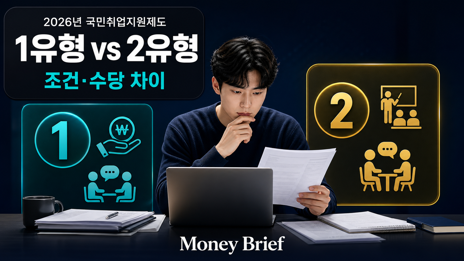 2026년 국민취업지원제도 1유형 2유형 조건과 수당 차이