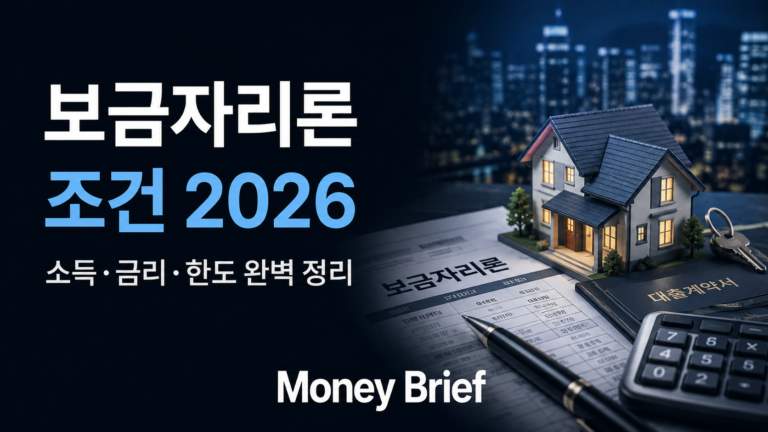 보금자리론 조건 2026 소득·금리·대출한도 총정리