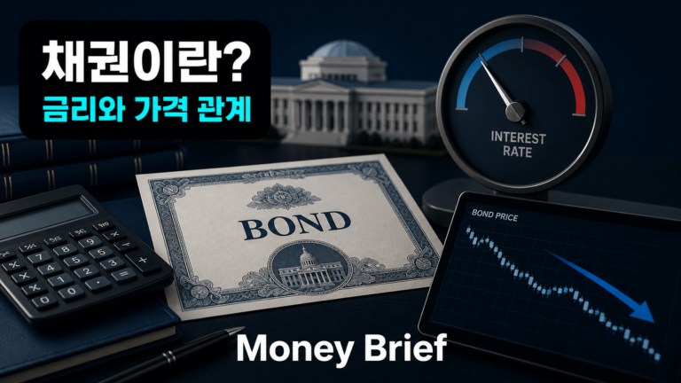 채권이란 무엇인가와 금리와 채권 가격 관계를 설명한 이미지