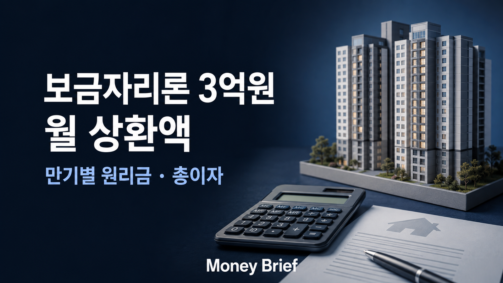 보금자리론 3억원 월 상환액 얼마?｜만기별 원리금·총이자 비교